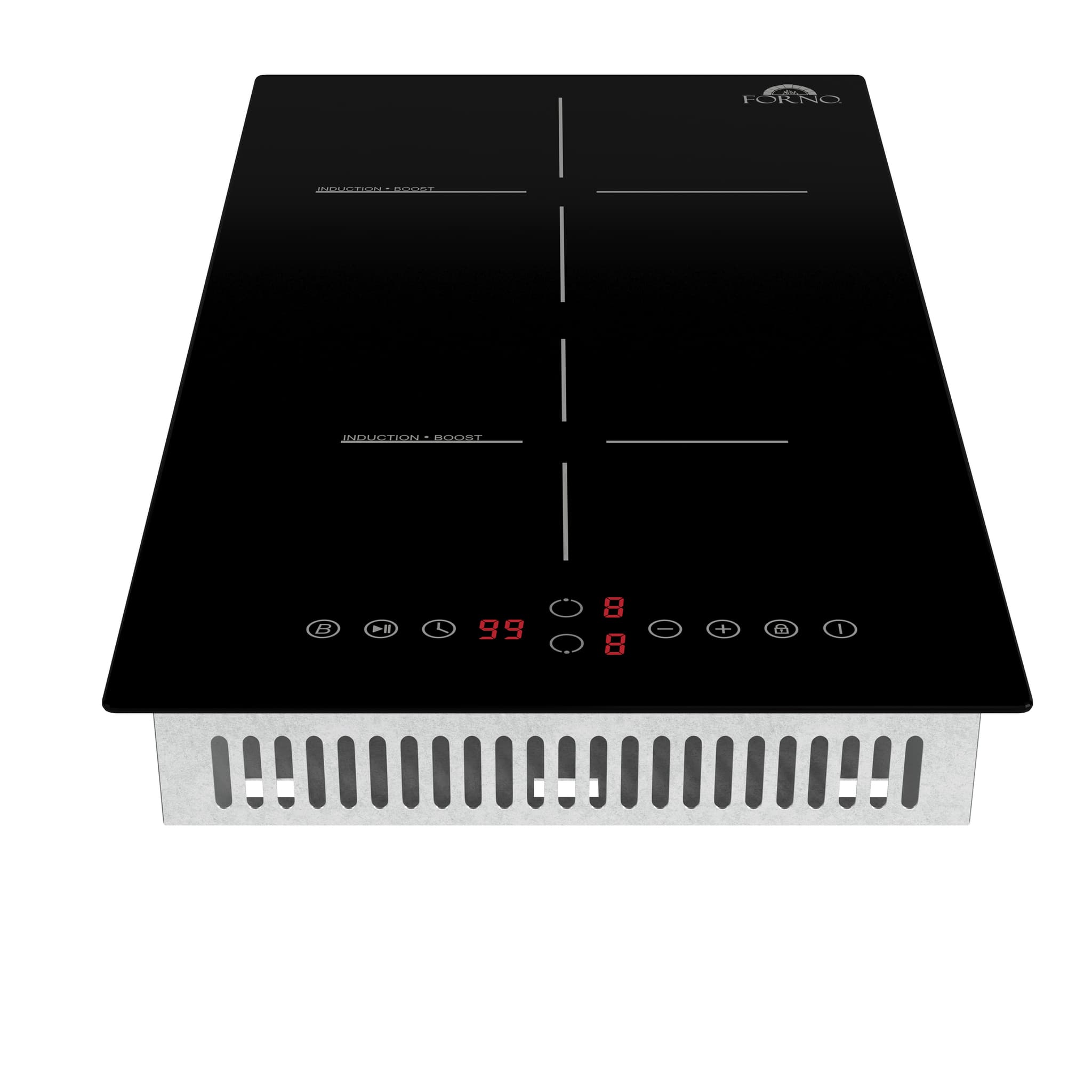 Forno Parco 24-Inch Induction Cooktop, 4 Zones, 7,200W Total Power, Touch Control, 9 Power Levels, Booster Function