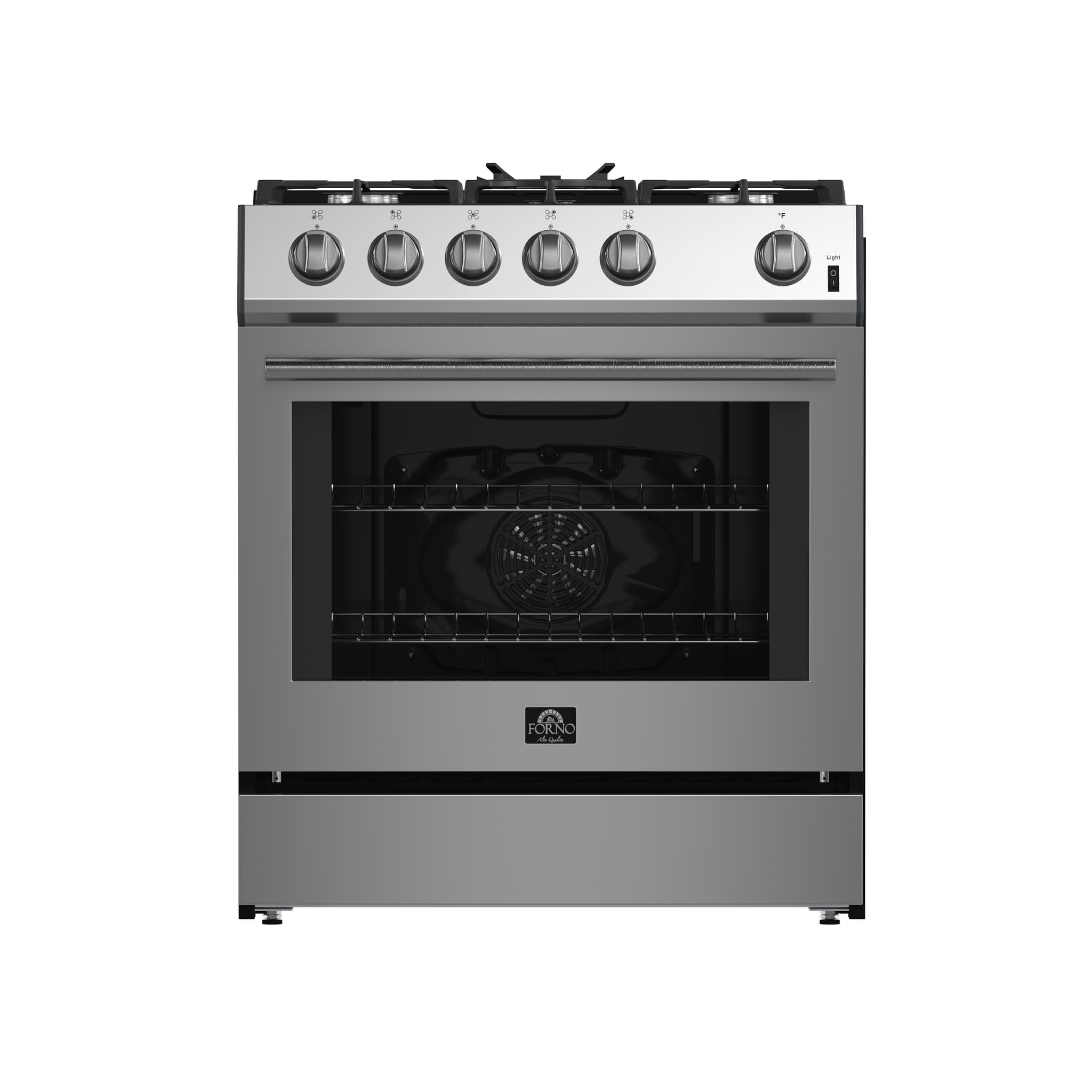 Forno Spezia Alta Qualita 30-Inch Pro-Style Gas Rangetop, Stainless Steel, 5 Sealed Burners, Continuous Cast Iron Grates, High Heat Output
