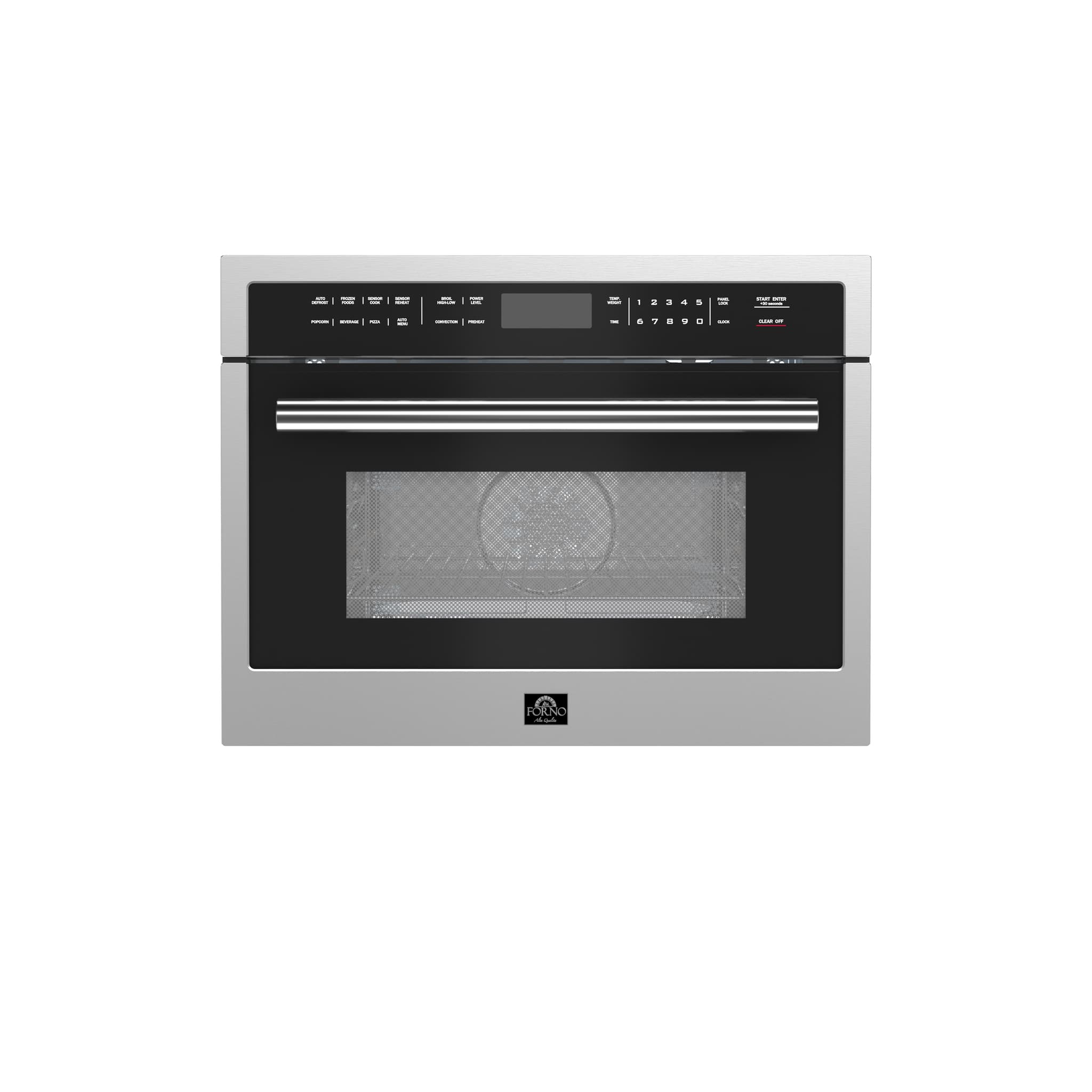 Forno Capoliveri 24-Inch Microwave Drawer, Stainless Steel, 1.2 cu.ft, 1500 Watts, Built-In, Touch Control LCD Display, Auto-Touch Open/Close, 11 Power Levels, Sensor Cooking