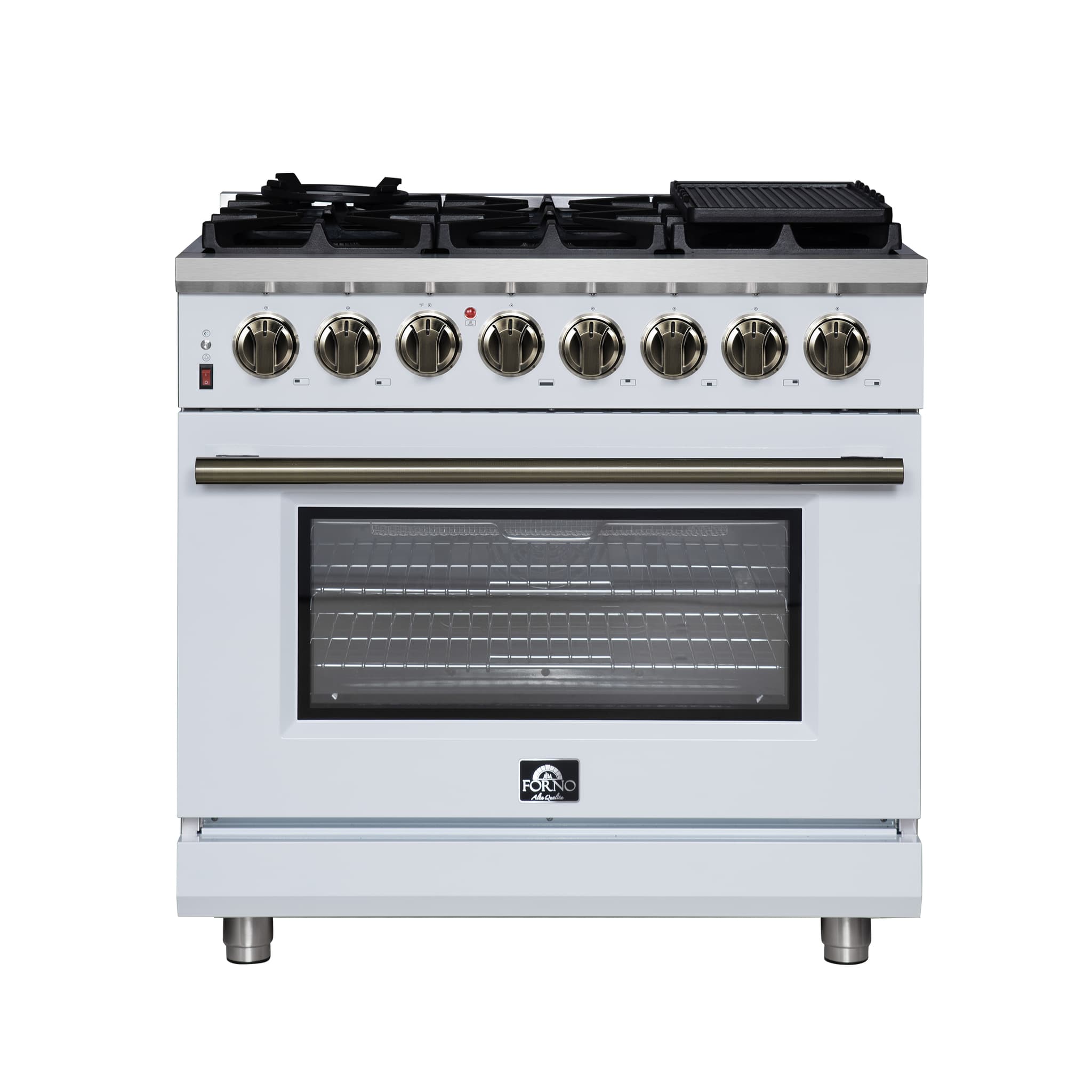 Forno Galiano 30-inch Freestanding French Door Dual Fuel Range White