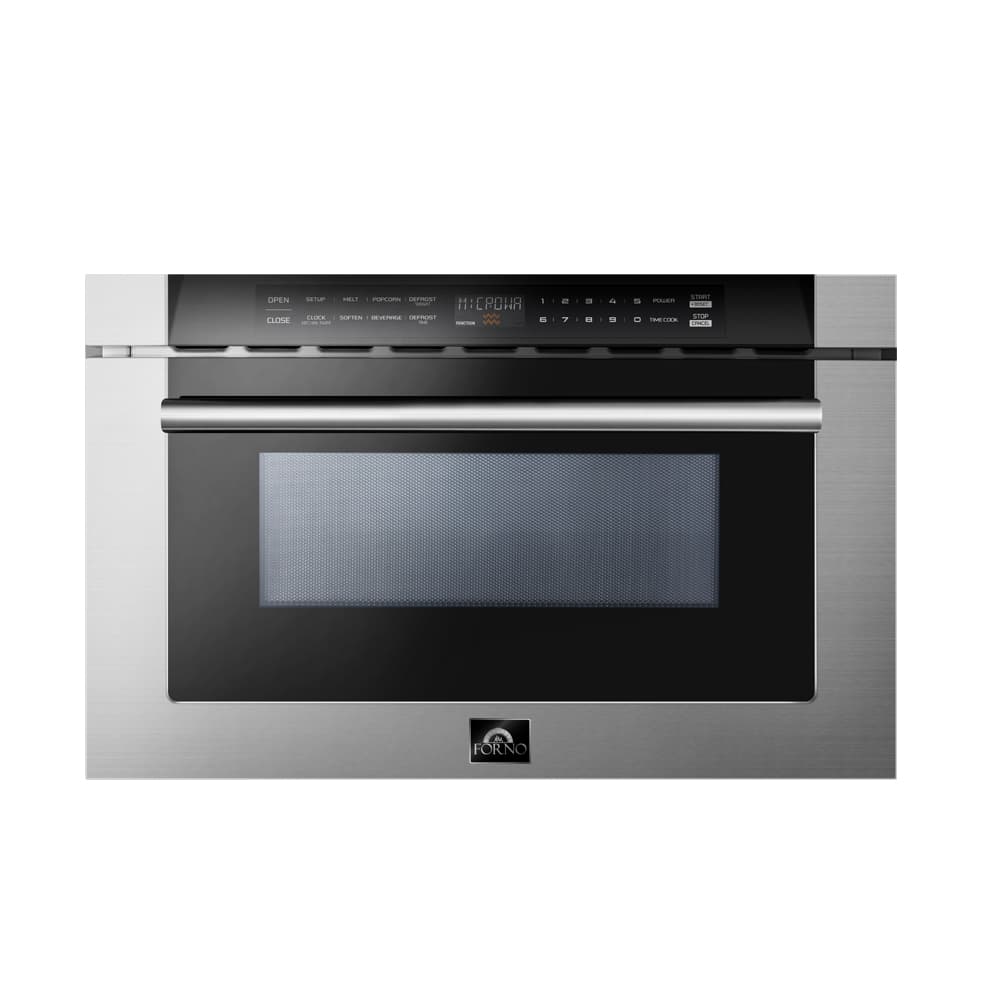 Forno Oliena Espresso Black 24-Inch Built-In Microwave and Convection Oven Combo, 1.6 cu.ft, 1750W Convection, 1000W Microwave, Stainless Steel Interior, Glass Touch Controls, Sensor Cooking