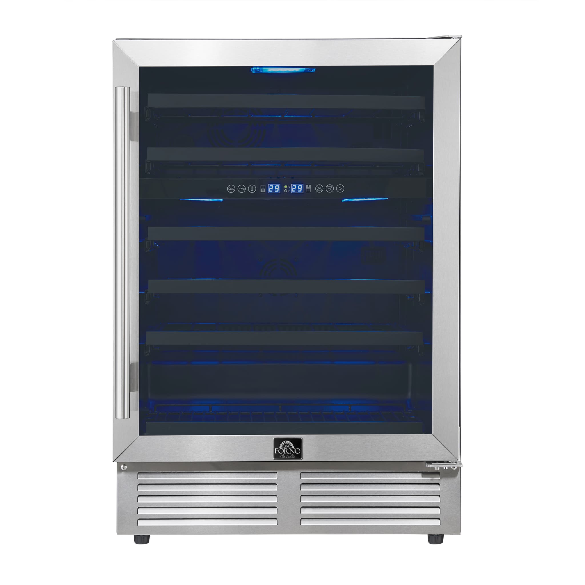 Forno Celano 30-Inch Dual Zone Wine Cooler and Beverage Cooler, 21.3 cu.ft, Stainless Steel