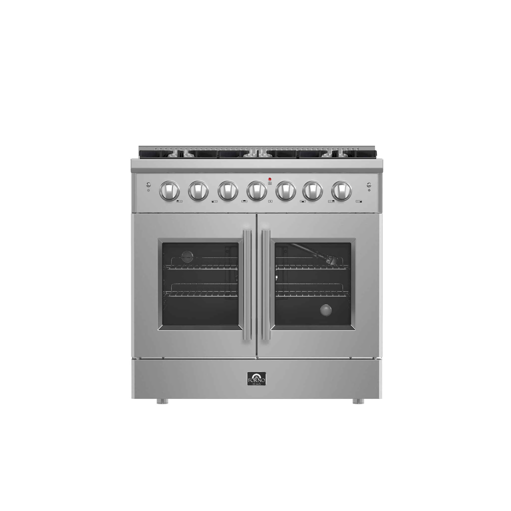 Forno Leonardo Espresso 30-Inch Black Gas Range, 5 Burners, 39,500 BTU, 5 cu.ft Convection Oven