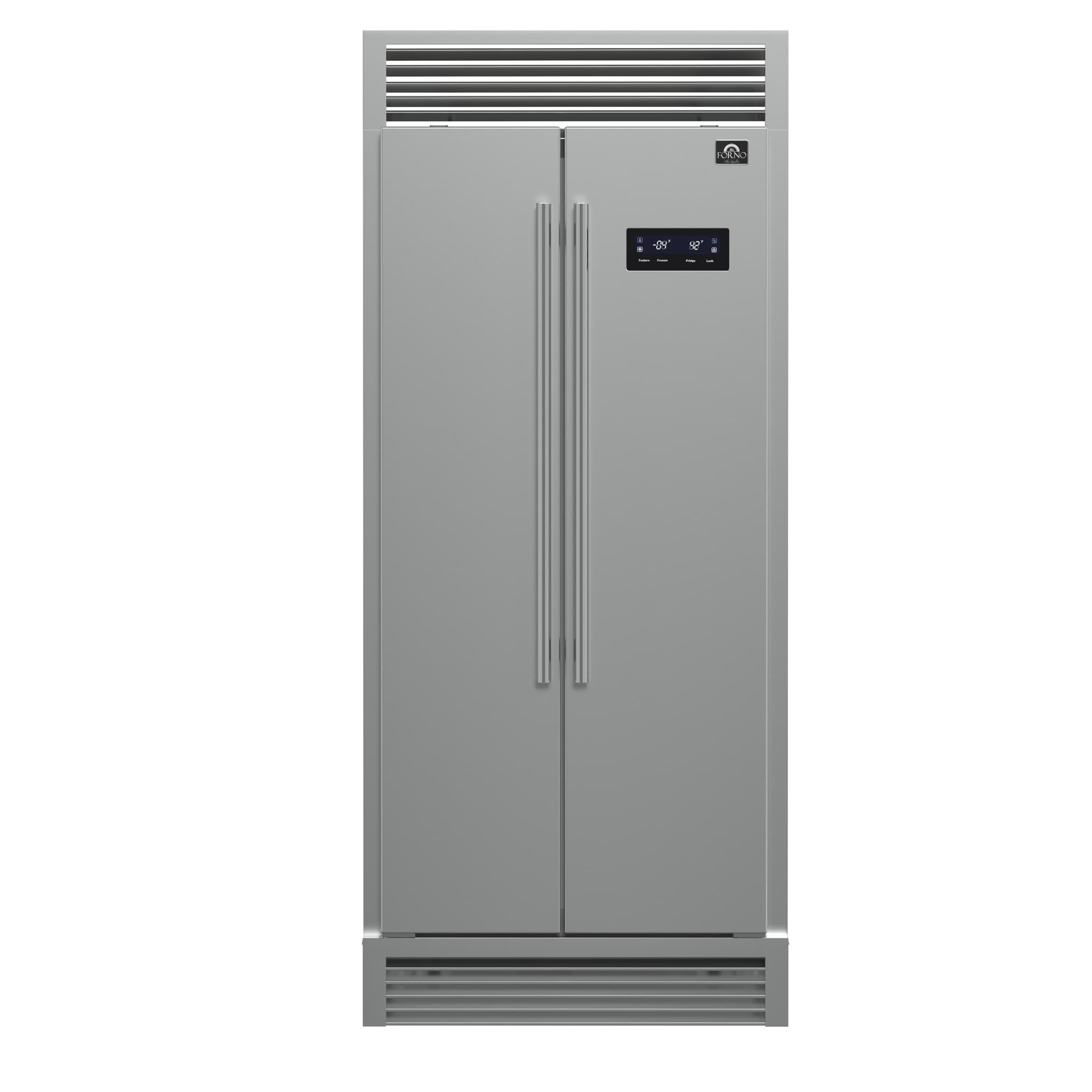 Forno Milano Espresso 31-Inch Bottom Freezer Refrigerator, Stainless Steel, 17.2 cu.ft Capacity, Right Swing Door, Energy Efficient