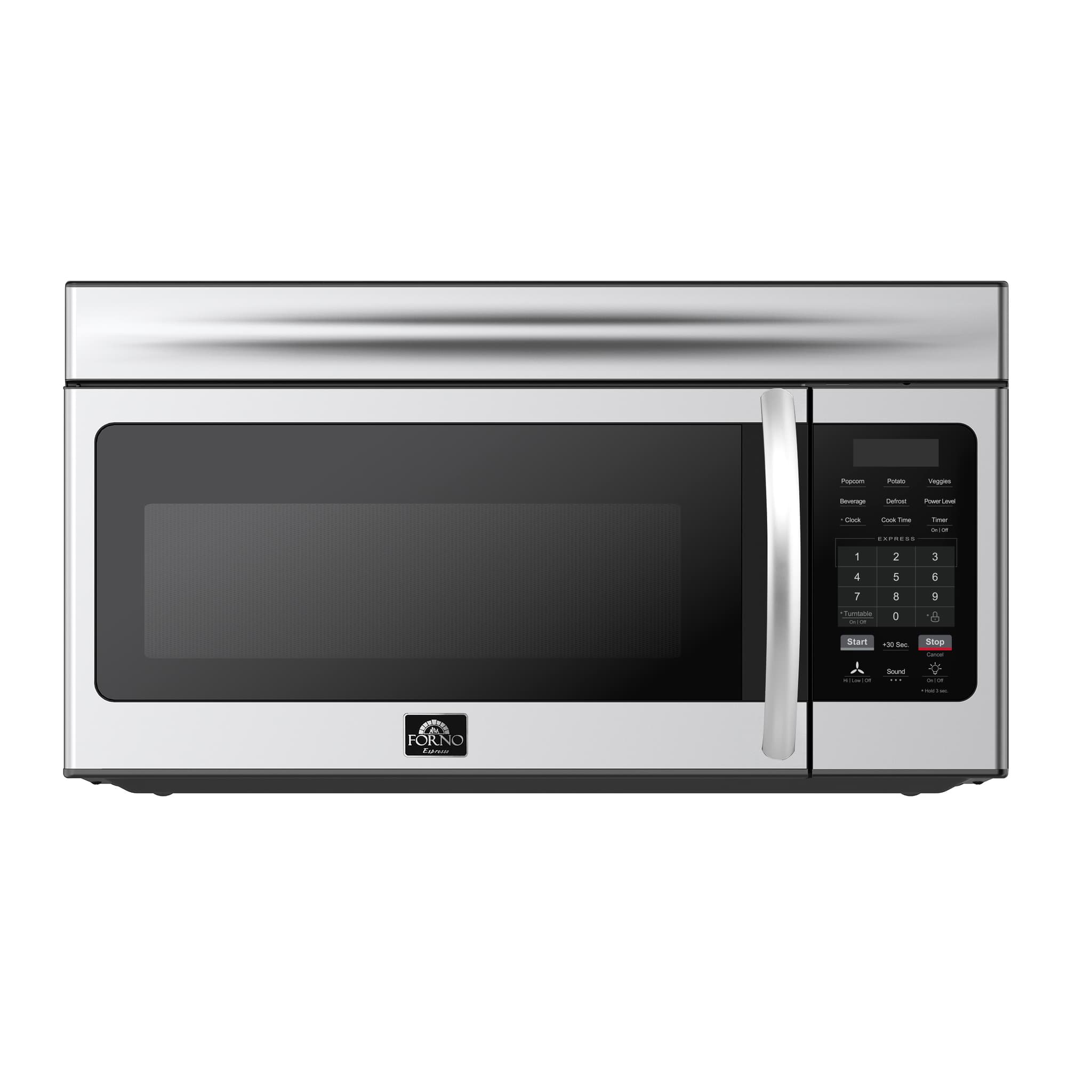 Forno Scalo 30-Inch Over the Range Microwave, Black – 1.6 cu.ft, 300 CFM Vent, Touch Control, LED Light