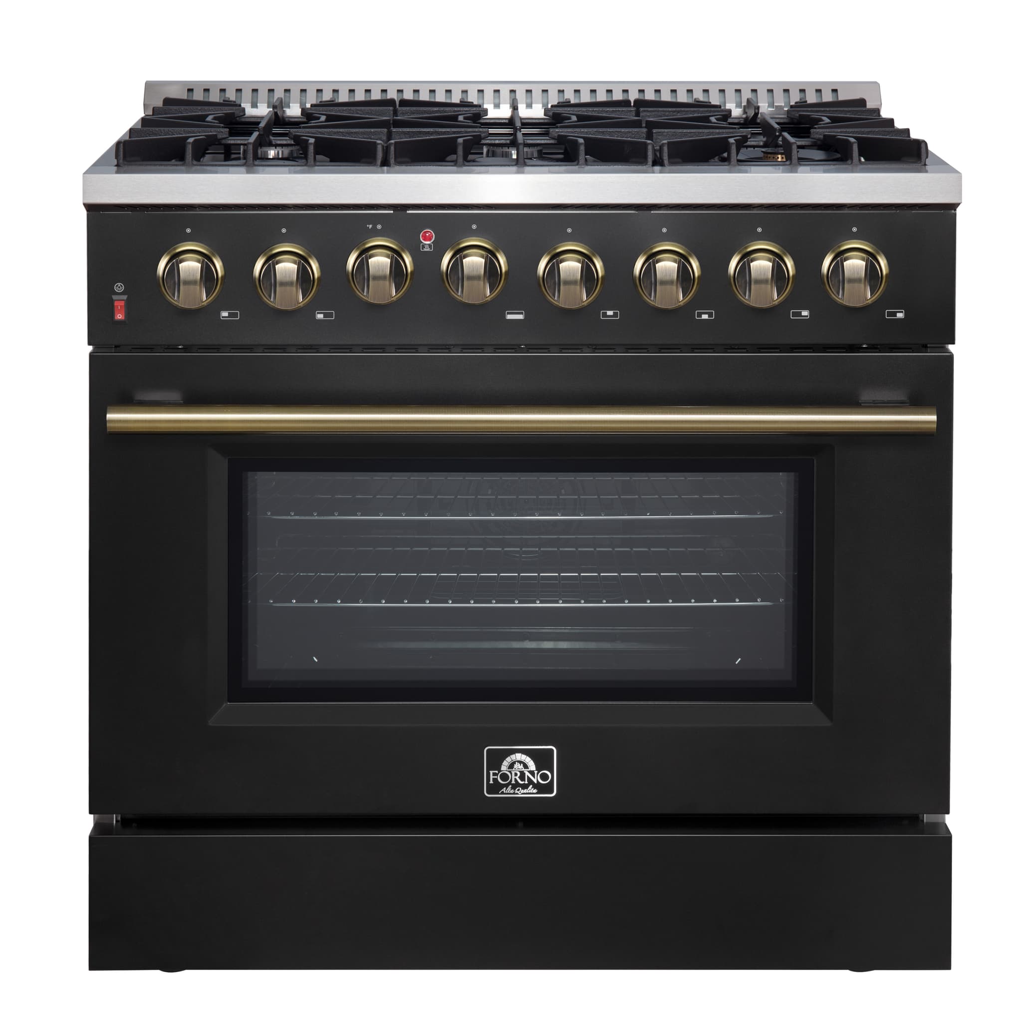 Forno Galiano 36-Inch Freestanding Dual Fuel Range, 6 Burners, Double Convection Ovens