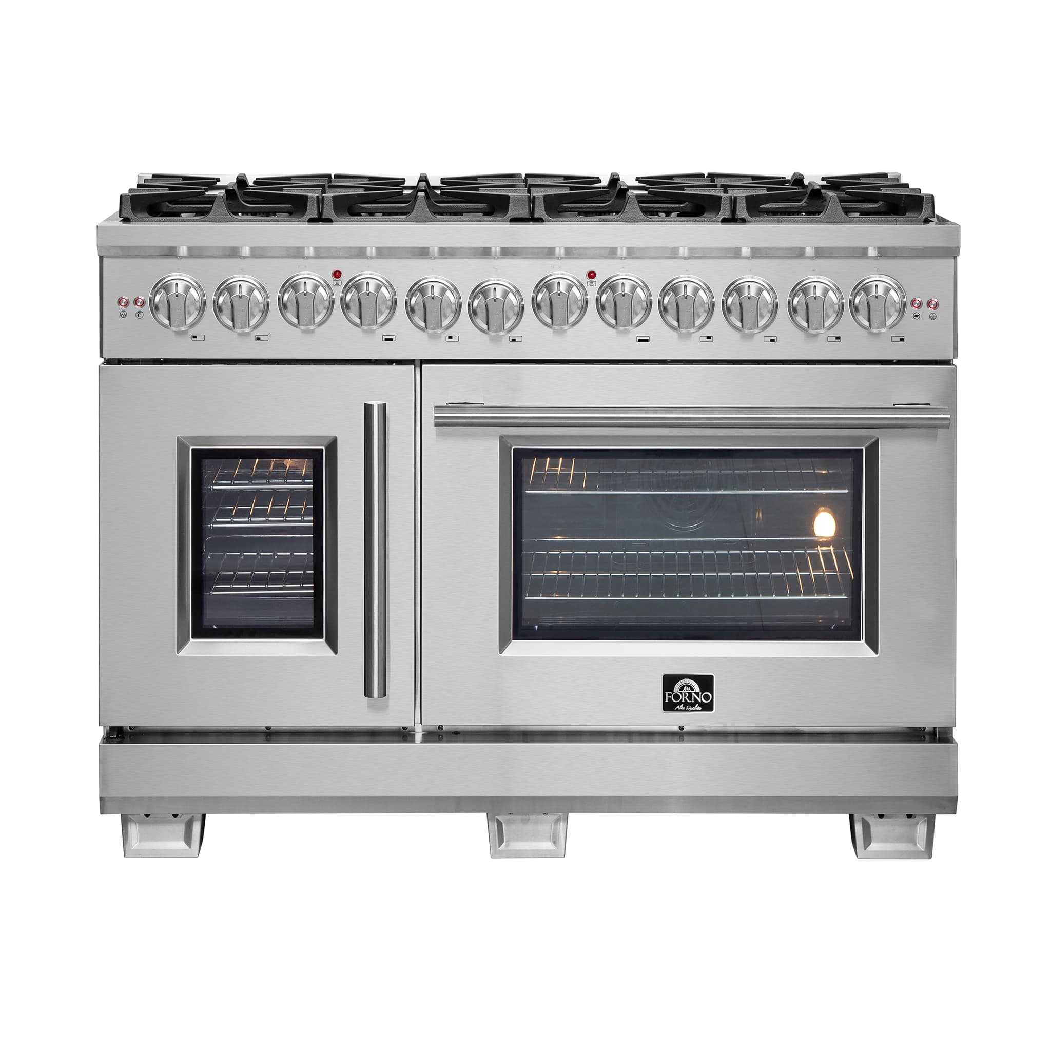 Forno Galiano 36-inch Dual Fuel Range in Black & Antique Brass Design, 6 Sealed Burners 83,000 BTU, 5.36 cu.ft. True Convection Oven