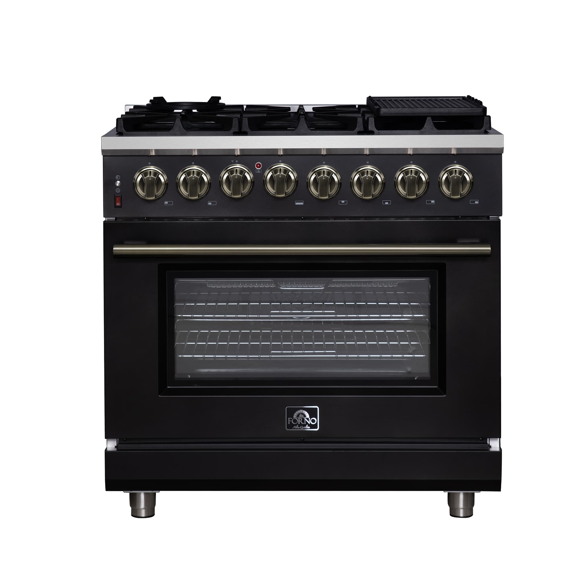 Forno Galiano 30-inch Freestanding French Door Dual Fuel Range Black