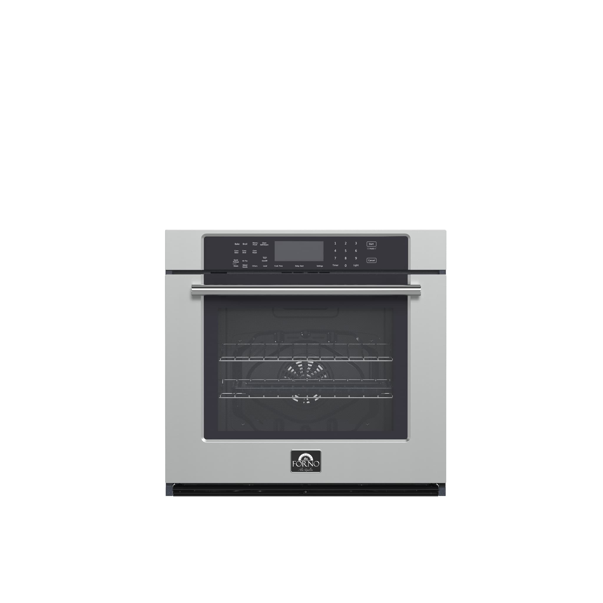 Forno Villarosa 30-Inch Built-In Double Wall Oven, Stainless Steel, Convection Cooking, Touch Control Panel, Self-Cleaning Function