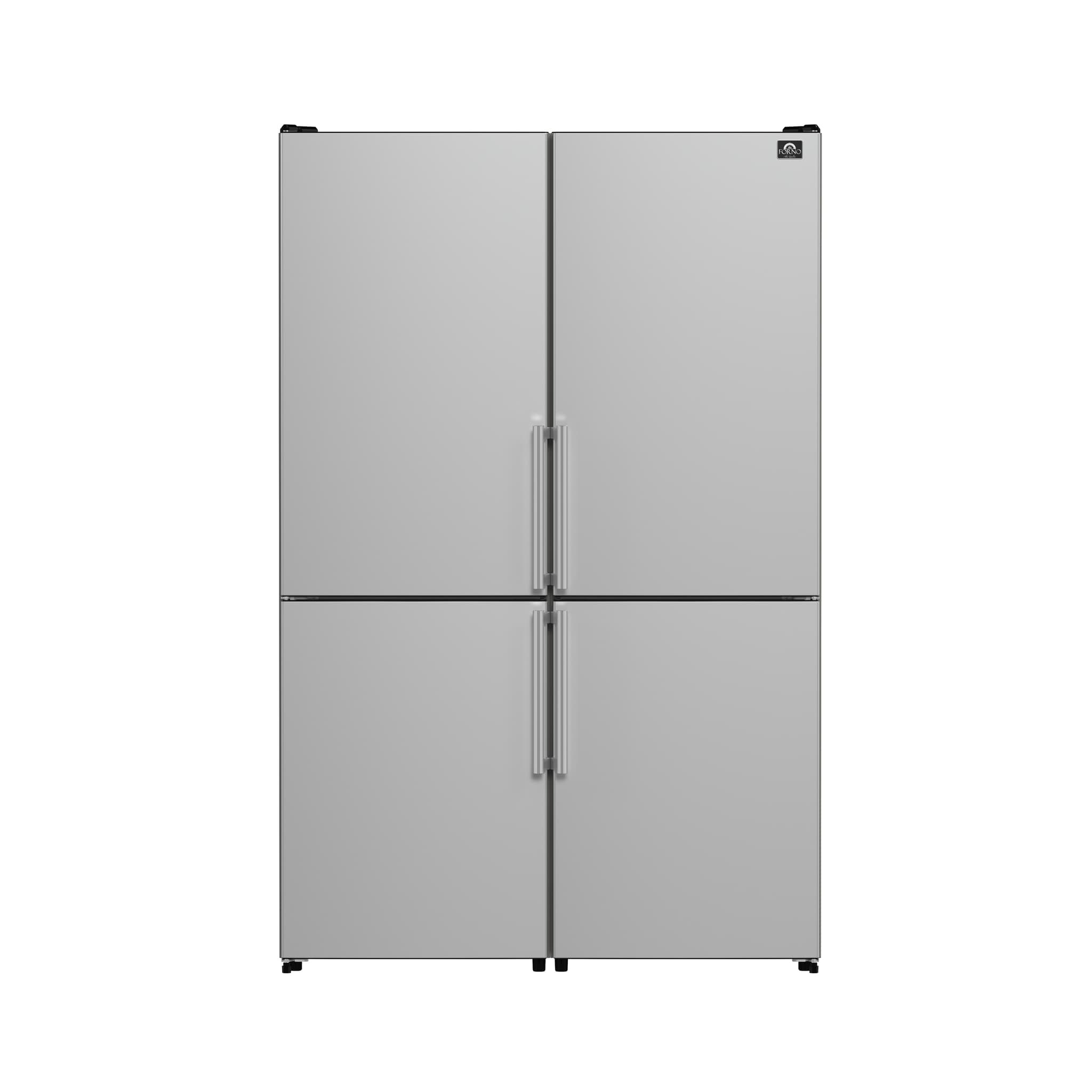 Forno Salerno 40-Inch Built-In Stainless Steel Refrigerator, 20 cu.ft, Decorative Grill, ENERGY STAR Certified