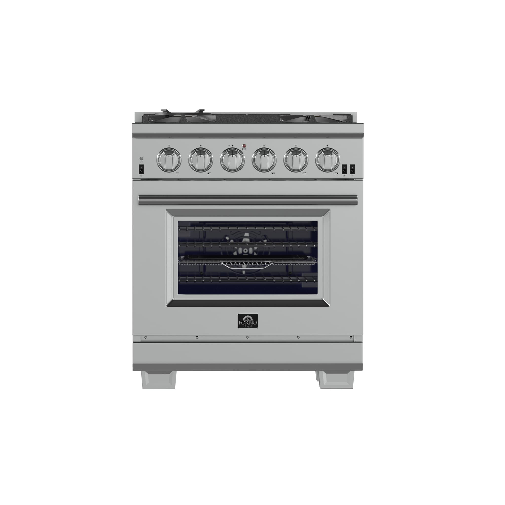 Forno Galiano 36-Inch Freestanding French Door Gas Range, 6 Burners, Convection Oven, Energy Efficient
