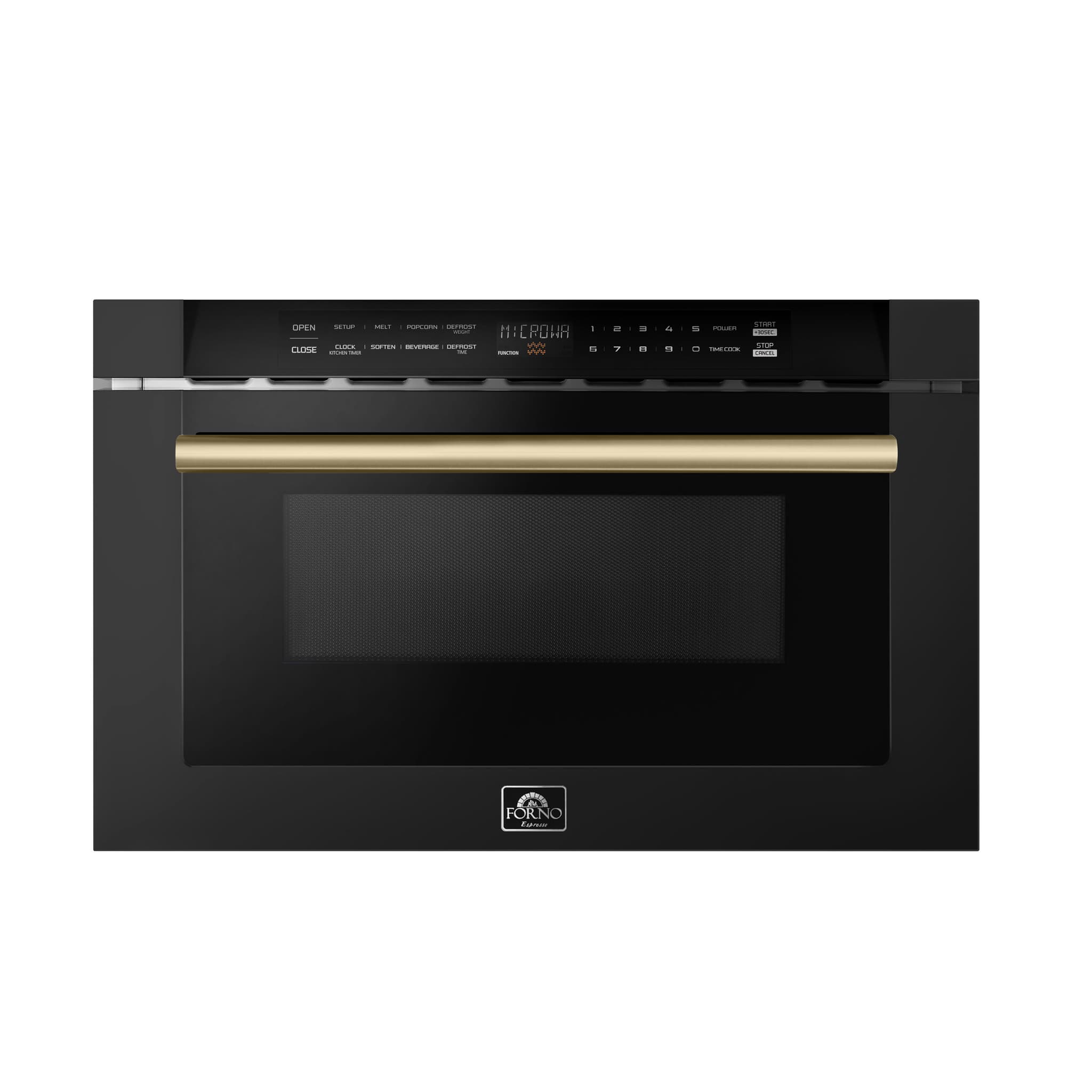 Forno Oliena Espresso White 24-Inch Built-In Microwave and Convection Oven Combo, 1.6 cu.ft, 1750W Convection, 1000W Microwave, Stainless Steel Interior, Glass Touch Controls, Sensor Cooking